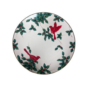 Lefton China 1993 Cardinal Holly Plate 10.5” Geo Z. Lefton Christmas Decor